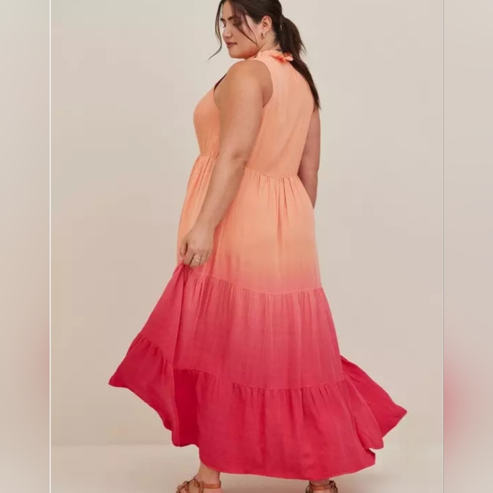 Torrid Tiered Maxi Dress – Ombre Red – Size 1